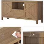 Meuble TV de style rustique pour téléviseurs jusqu'à 65 po avec porte et tablettes réglables
