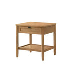 Table de chevet de chambre à coucher à tiroir unique avec étagère ouverte – Noyer clair