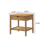 Table de chevet de chambre à coucher à tiroir unique avec étagère ouverte – Noyer clair
