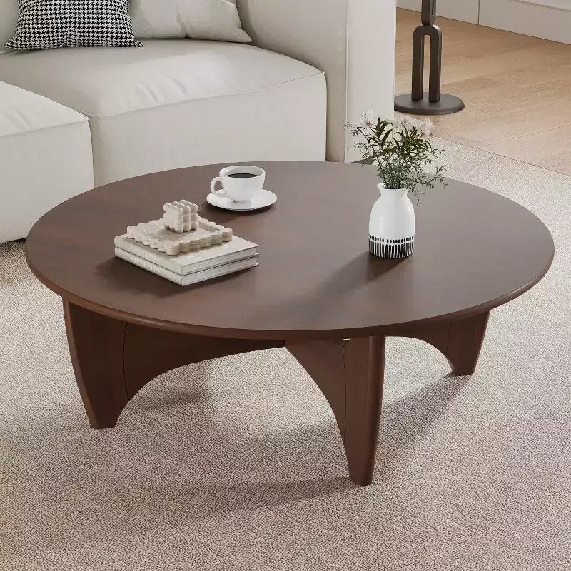 Table basse ronde en bois massif – Finition naturelle