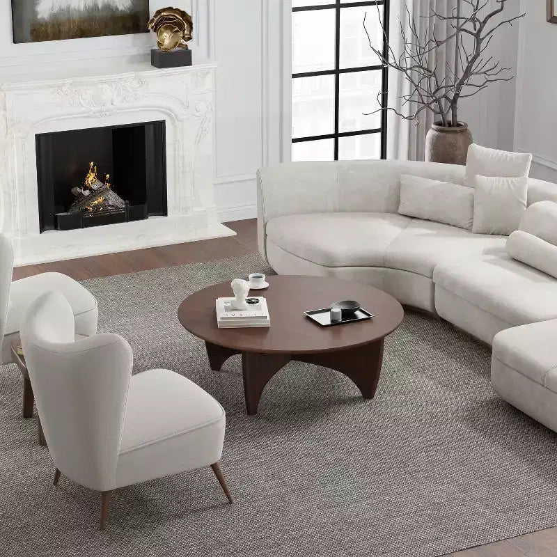 Table basse ronde en bois massif – Finition naturelle