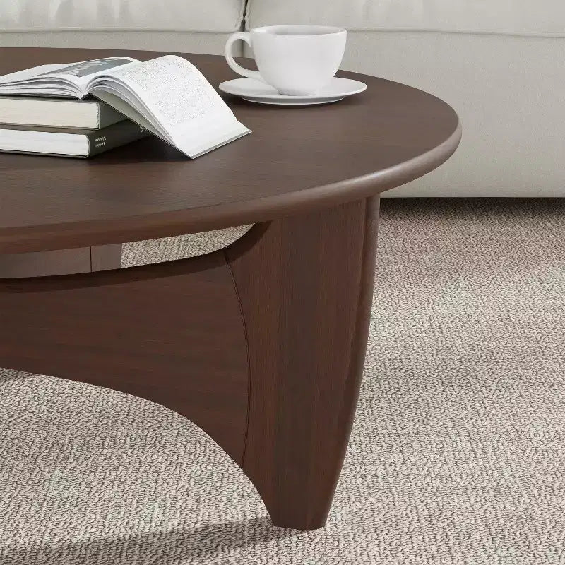 Table basse ronde en bois massif – Finition naturelle