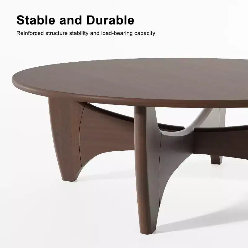 Table basse ronde en bois massif – Finition naturelle
