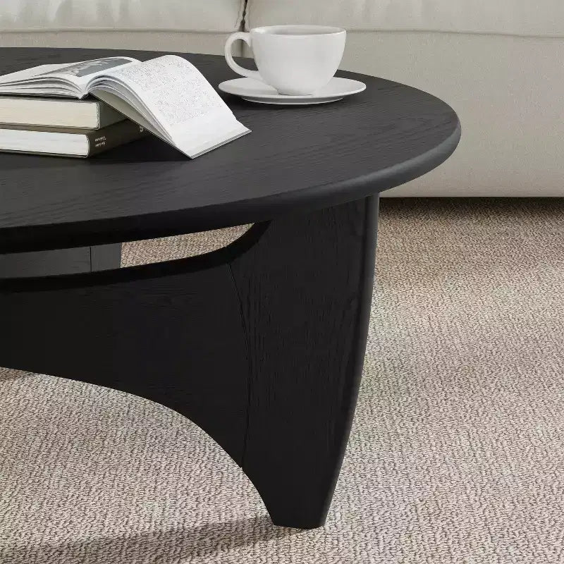 Table basse ronde en bois massif – Finition naturelle
