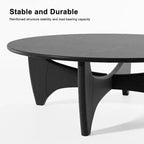 Table basse ronde en bois massif – Finition naturelle