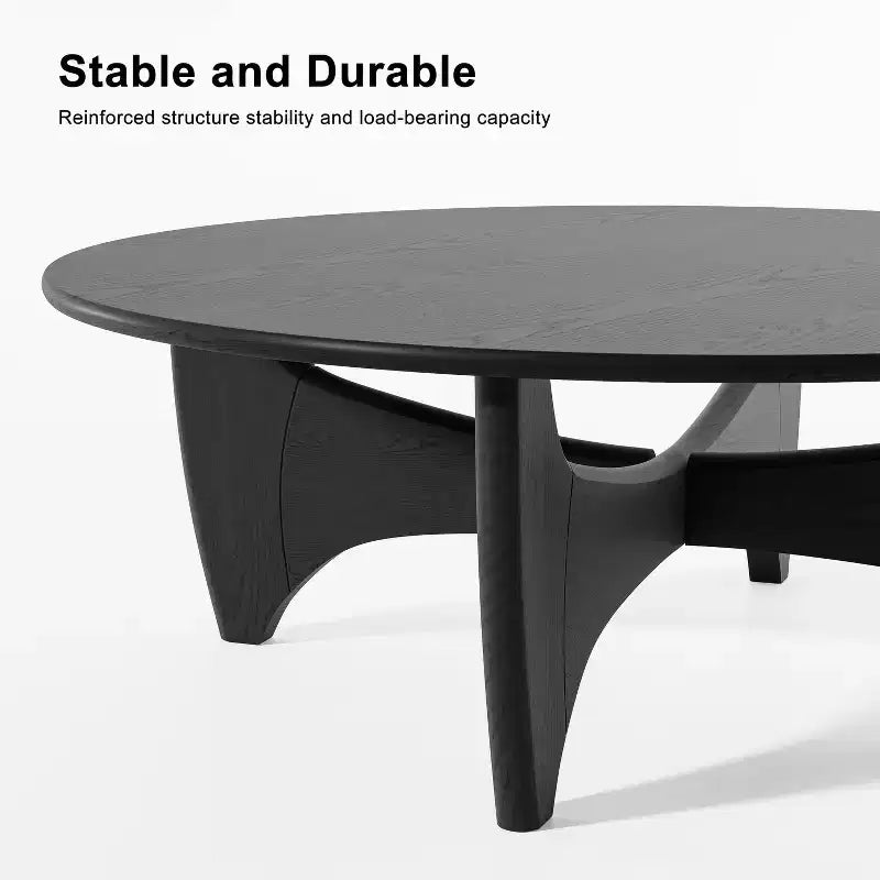 Table basse ronde en bois massif – Finition naturelle