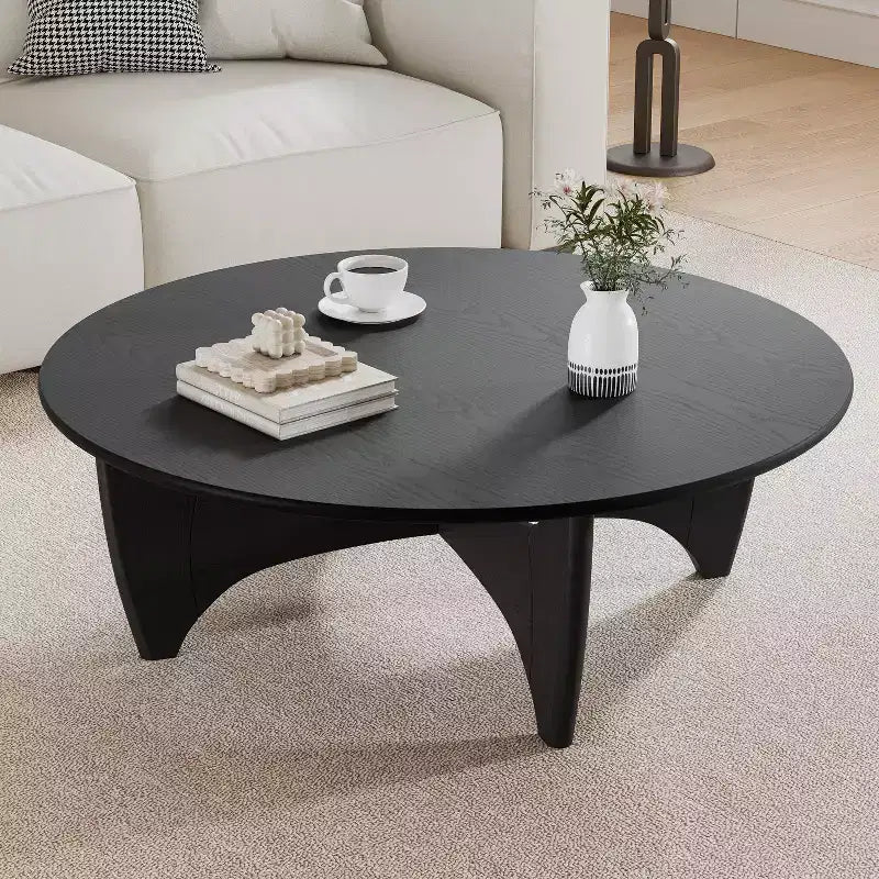 Table basse ronde en bois massif – Finition naturelle