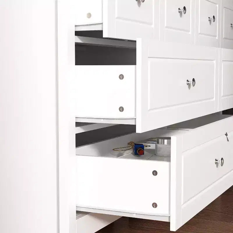 Commode de rangement à 8 tiroirs pour chambre à coucher – Blanche
