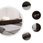 Meuble TV long marron avec finition veinage bois et 4 tiroirs
