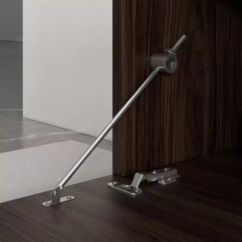 Meuble TV long marron avec finition veinage bois et 4 tiroirs