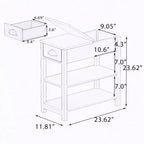 Table d'appoint compacte avec tiroirs et étagère inférieure à design rabattable pour une efficacité de rangement accrue