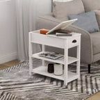Table d'appoint compacte avec tiroirs et étagère inférieure à design rabattable pour une efficacité de rangement accrue