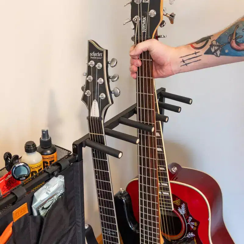 Support de guitare au sol 10 places – Noir