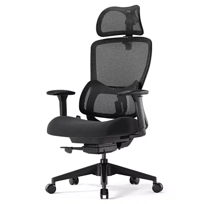 Chaise de bureau à support lombaire réglable – Noir