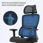 Chaise de bureau à support lombaire réglable – Noir