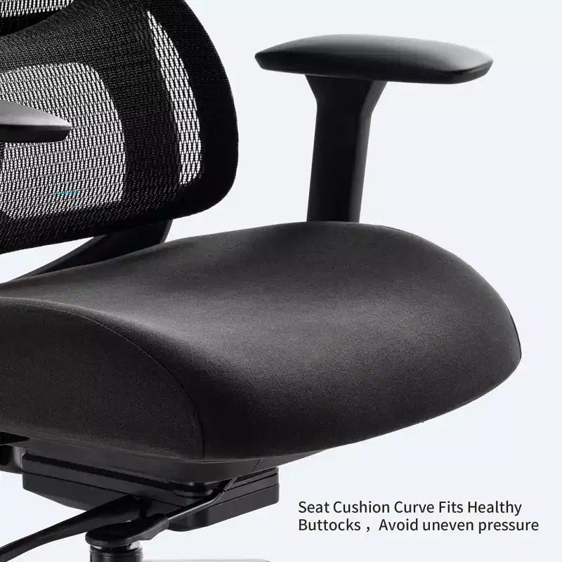 Chaise de bureau à support lombaire réglable – Noir