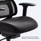 Chaise de bureau à support lombaire réglable – Noir