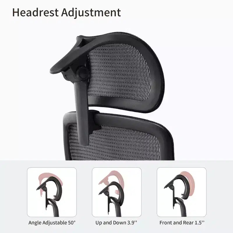 Chaise de bureau à support lombaire réglable – Noir