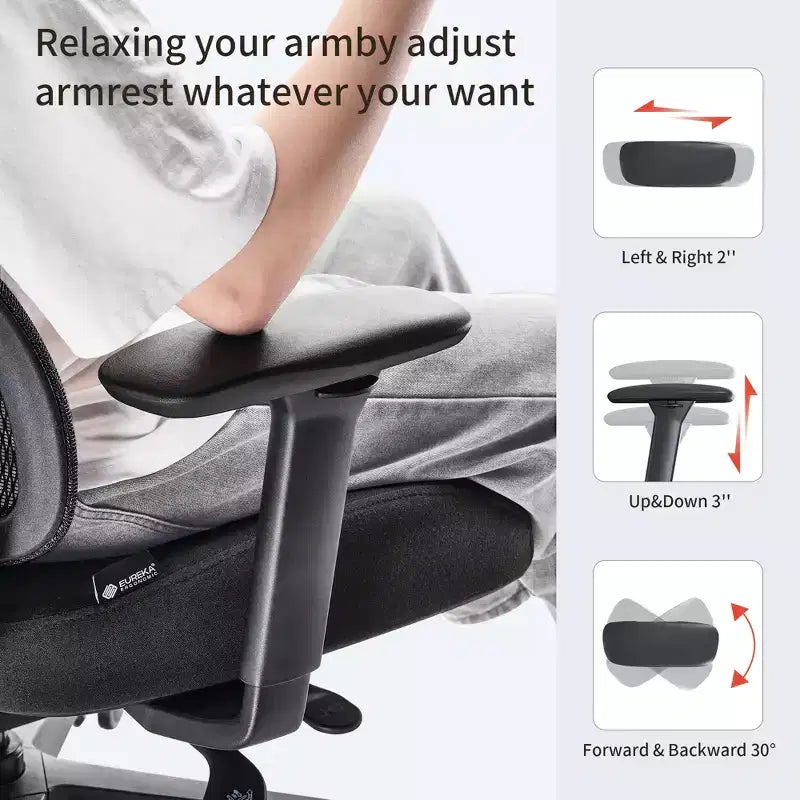 Chaise de bureau à support lombaire réglable – Noir