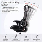 Chaise de bureau à support lombaire réglable – Noir