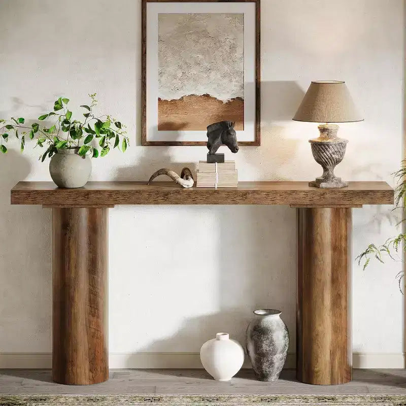 Console étroite en bois de 160 cm – Table d'entrée et de canapé