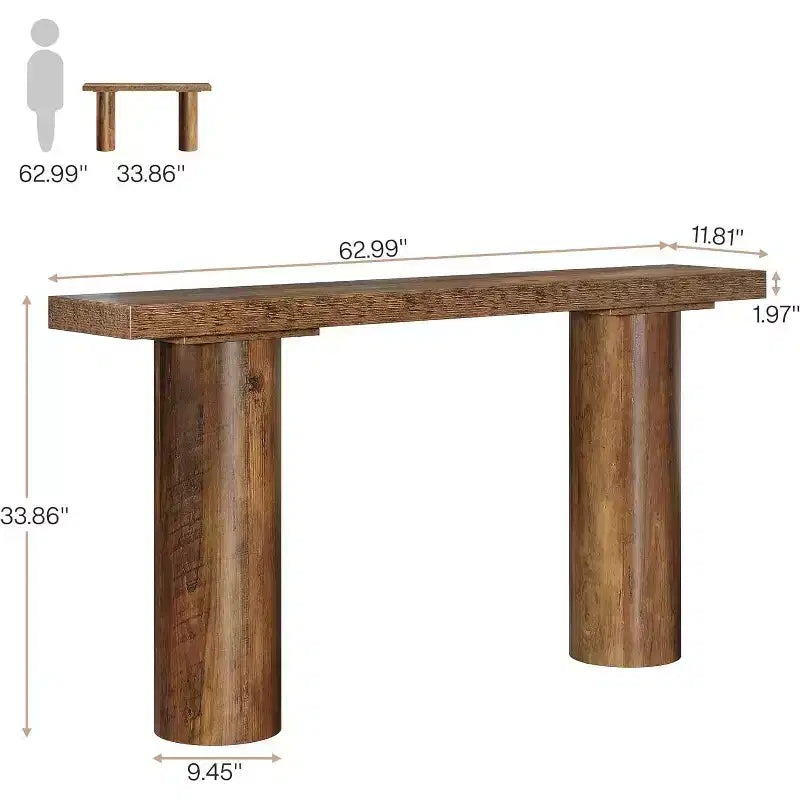 Console étroite en bois de 160 cm – Table d'entrée et de canapé