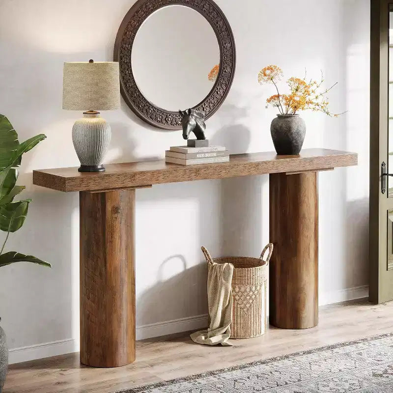 Console étroite en bois de 160 cm – Table d'entrée et de canapé