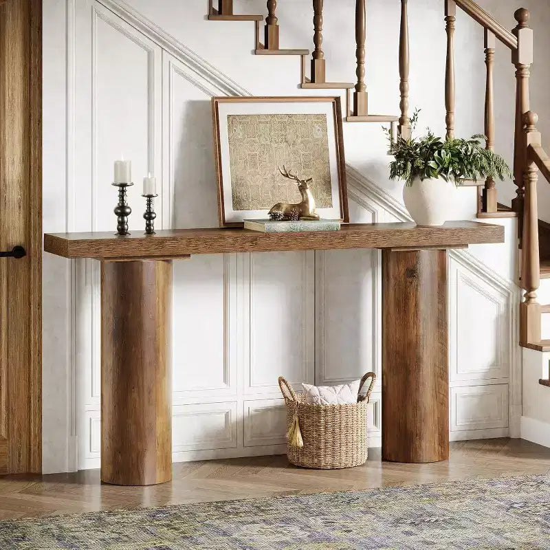 Console étroite en bois de 160 cm – Table d'entrée et de canapé