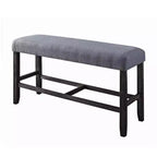 Simple Relax Fabric Counter Height Bench in Grey and Weathered Espresso