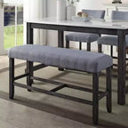 Banc de comptoir en tissu – Gris et Espresso vieilli