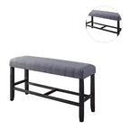 Banc de comptoir en tissu – Gris et Espresso vieilli