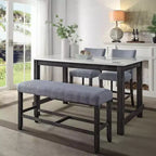 Banc de comptoir en tissu – Gris et Espresso vieilli