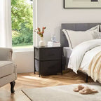 7-Drawer Storage Dresser: Metal Frame, Wood Top