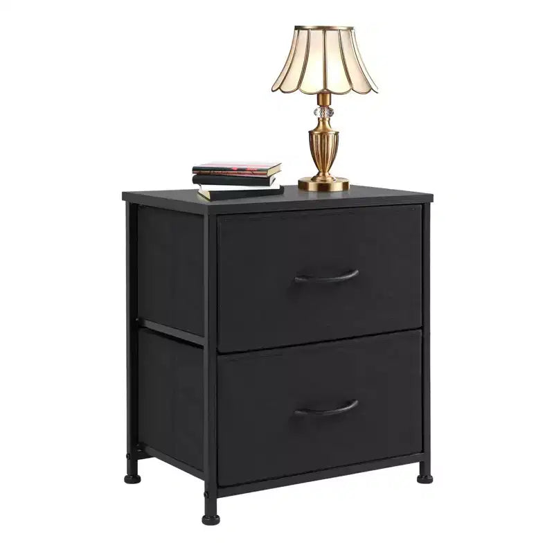Commode de rangement à 7 tiroirs : cadre en métal, plateau en bois