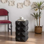Table d'appoint de chevet avec motif en relief tridimensionnel 12 W, naturel/noir/marron