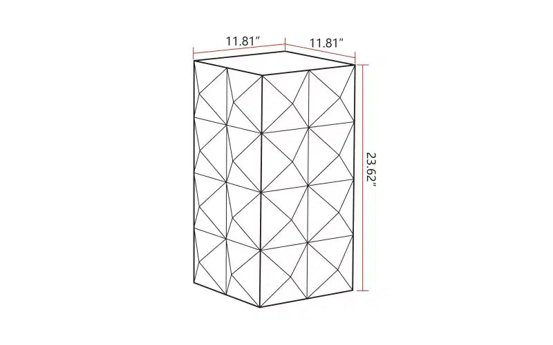 Table d'appoint de chevet avec motif en relief tridimensionnel 12 W, naturel/noir/marron