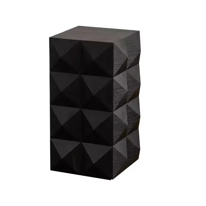 Table d'appoint de chevet avec motif en relief tridimensionnel 12 W, naturel/noir/marron