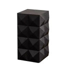 Table d'appoint de chevet avec motif en relief tridimensionnel 12 W, naturel/noir/marron