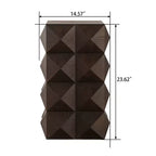 Table d'appoint de chevet avec motif en relief tridimensionnel 12 W, naturel/noir/marron