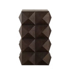 Table d'appoint de chevet avec motif en relief tridimensionnel 12 W, naturel/noir/marron