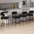 Lot de 4 tabourets de bar rembourrés modernes, hauteur comptoir