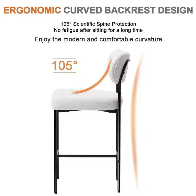 Lot de 4 tabourets de bar rembourrés modernes, hauteur comptoir