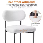Lot de 4 tabourets de bar rembourrés modernes, hauteur comptoir