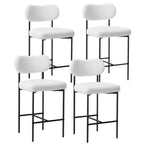 Lot de 4 tabourets de bar rembourrés modernes, hauteur comptoir