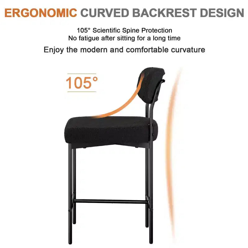 Lot de 4 tabourets de bar rembourrés modernes, hauteur comptoir