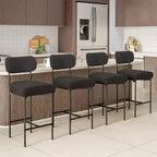 Lot de 4 tabourets de bar rembourrés modernes, hauteur comptoir