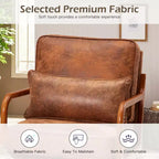 Fauteuil d'appoint en bois massif du milieu du siècle avec coussin de soutien lombaire
