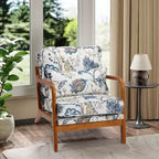 Fauteuil d'appoint en bois massif du milieu du siècle avec coussin de soutien lombaire