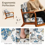 Fauteuil d'appoint en bois massif du milieu du siècle avec coussin de soutien lombaire