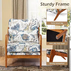 Fauteuil d'appoint en bois massif du milieu du siècle avec coussin de soutien lombaire